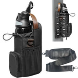 Magnetic Gym Water Bottle & Crossbody Bag (Black Upgraded StrongMagnet)